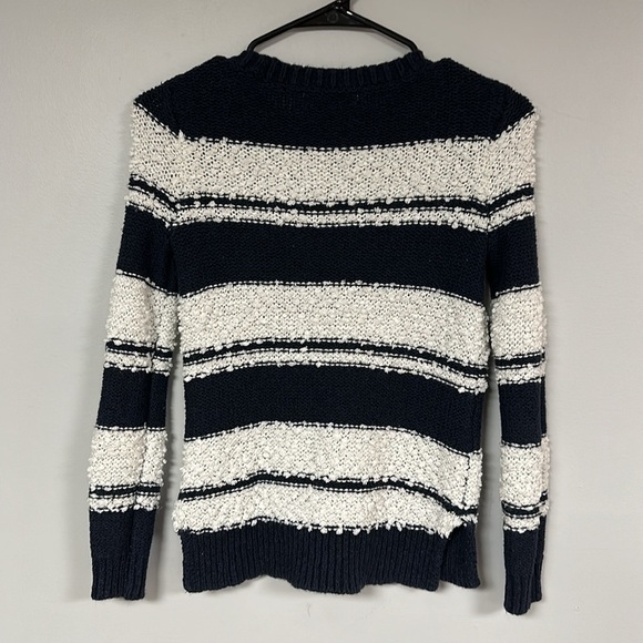 Abercrombie kids navy blue/white soft striped long sleeve, crew sweater, 11/12 - Picture 3 of 6